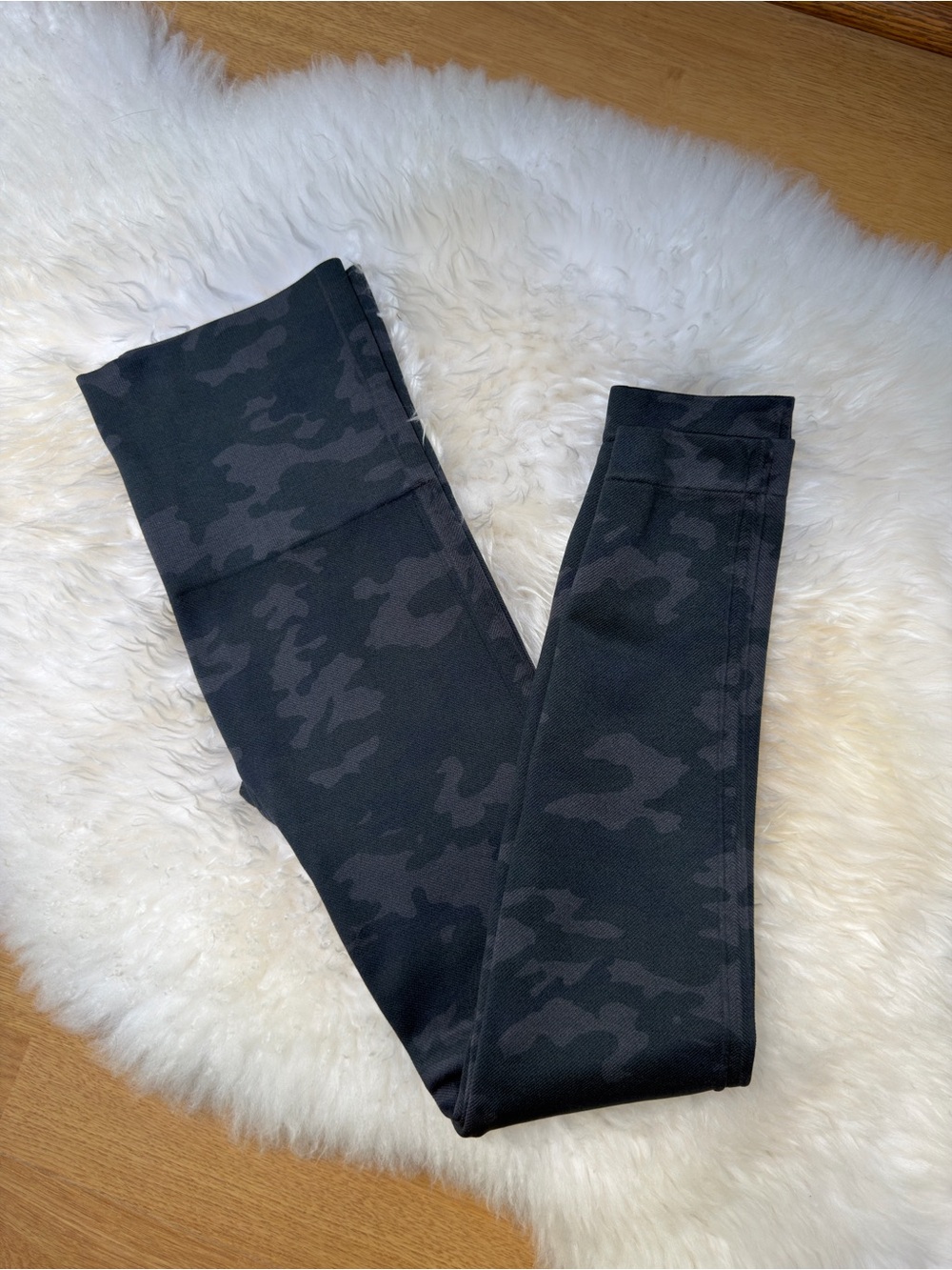 SPANX Black Charcoal Camo High-Waist Leggings